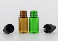 Μικρή ομαλή επιφάνεια μπουκαλιών ουσιαστικού πετρελαίου γυαλιού κενή με πλαστικό Dropper