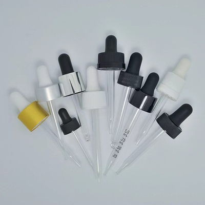 Προσαρμοσμένο κλείσιμο 18mm 20mm 24mm γυάλινο σταγονόμετρο για μπουκάλι αιθέριας λάδι