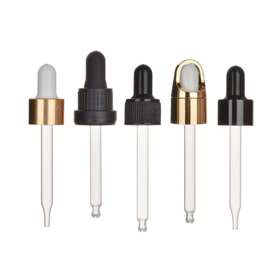 18mm 20mm 24mm Χρυσό Ασημένιο Κλειδωτικό γυάλινο σταγονόμετρο για μπουκάλι αιθέριας λάδι