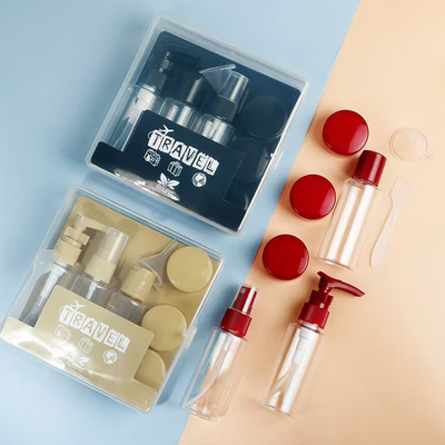 50ml 7pcs Set πλαστικό ταξιδιωτικό σετ μπουκάλι φερμουάρ σακούλα σετ καλλυντικών δοχείο σπρέι Flip Cap