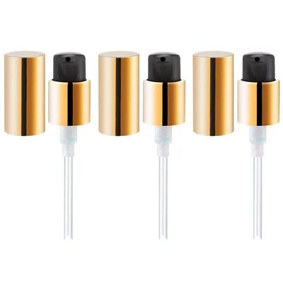 18/410 Golden Aluminum Dispenser Pump With Full Cover for Liquid Foundation Serum Essence Essential Oil