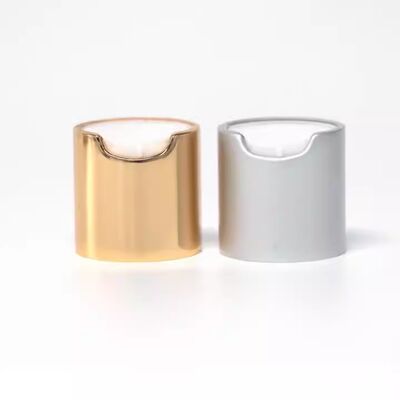 24/410 PP Στρογγυλό Τύπωμα Μεταλλικό Καπάκι Χρυσό/Ασημένιο Πλαστικό Δίσκο Πάνω Κάλυμμα UV Τυποποιημένο 24mm Κέπα Στρογγυλο για Διαφορετικά μπουκάλια προσωπικής φροντίδας