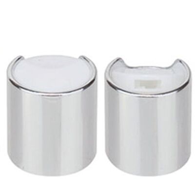 24/410 PP Στρογγυλό Τύπωμα Μεταλλικό Καπάκι Χρυσό/Ασημένιο Πλαστικό Δίσκο Πάνω Κάλυμμα UV Τυποποιημένο 24mm Κέπα Στρογγυλο για Διαφορετικά μπουκάλια προσωπικής φροντίδας