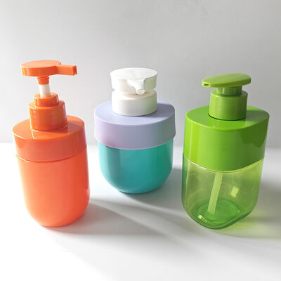 300ml τετραγωνικό μπουκάλι λοσιόν Custom Color Shoulder Sleeve Διαφανές σώμα Luxury Skincare Packaging