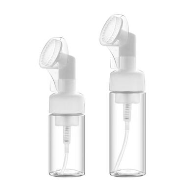 100ml 200ml Cosmetic Silicone Brush Foam Pump Bottle Reusable Plastic Dispenser for Facial Cleanser Soap Pump Dispenser