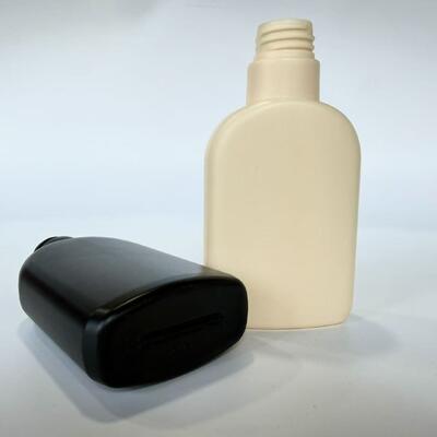 28mm 200ml HDPE 33g Ματ μαύρο/μπεζ άδειο πλαστικό μπουκάλι για σαμπουάν λοσιόν καλλυντική συσκευασία