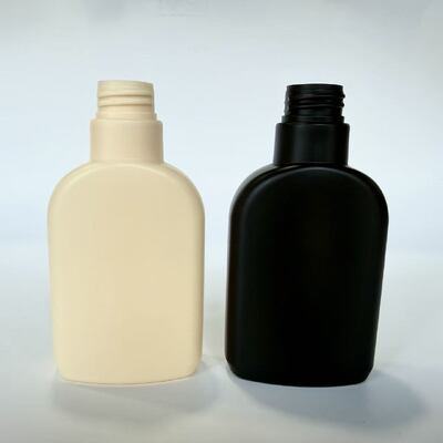 28mm 200ml HDPE 33g Ματ μαύρο/μπεζ άδειο πλαστικό μπουκάλι για σαμπουάν λοσιόν καλλυντική συσκευασία