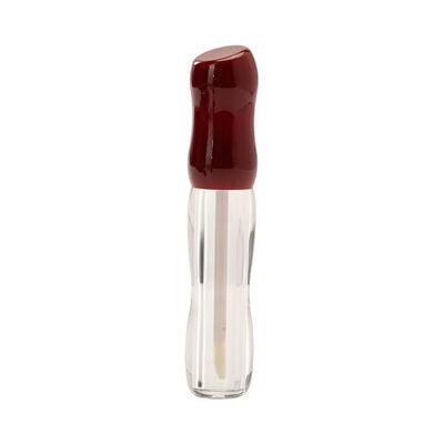 Μπουκάλια Lip Gloss Κλεψύδρα με καμπυλωτό σχήμα Clear Lip Glaze Tubes with Applicator Multi Glossy κόκκινο καφέ καπάκια Ξαναγεμιζόμενα Δοχεία μακιγιάζ χειλιών για Lip Oil Lip Gloss