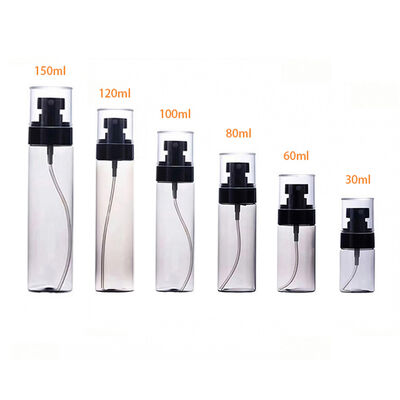 15ml 30ml 50ml 80ml 100ml 120ml PET Fine Mist Spray Φιαλίδιο Κρέμα αντλία μοναδική διαφανής πλαστική φιάλη αντλία