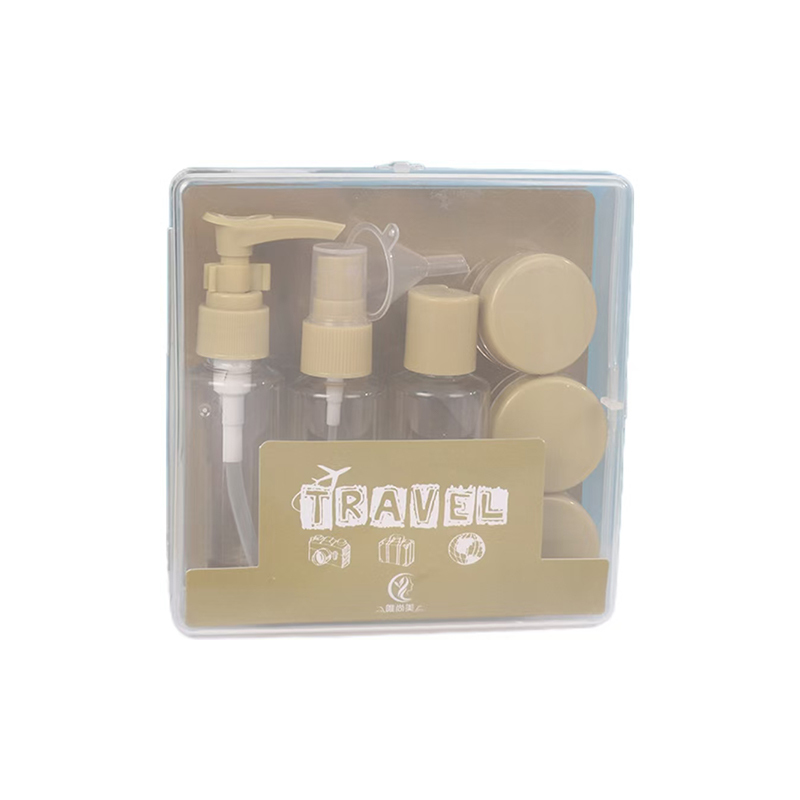 50ml 7pcs Set πλαστικό ταξιδιωτικό σετ μπουκάλι φερμουάρ σακούλα σετ καλλυντικών δοχείο σπρέι Flip Cap
