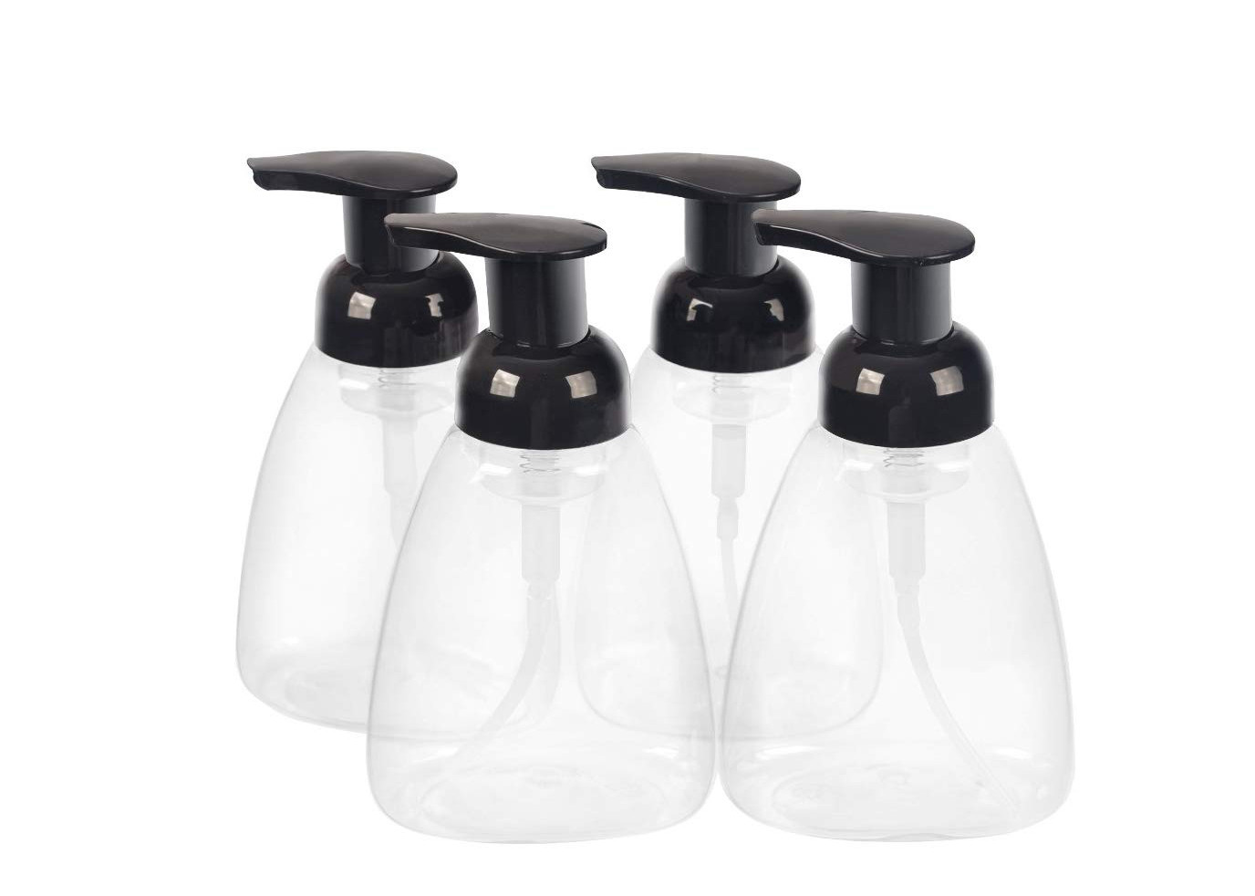 Διαφανή πλαστικά καλλυντικά μπουκάλια υψηλής αντοχής με τη μαύρη αντλία αφρού