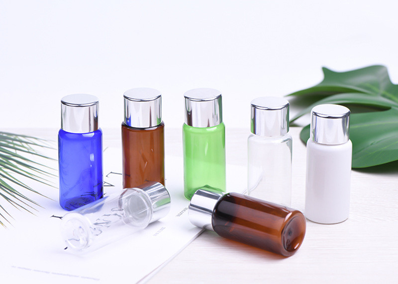 15ML πλαστικά καλλυντικά μπουκάλια, ελεύθερο κενό PET μπουκάλι BPA με το καπάκι αργιλίου