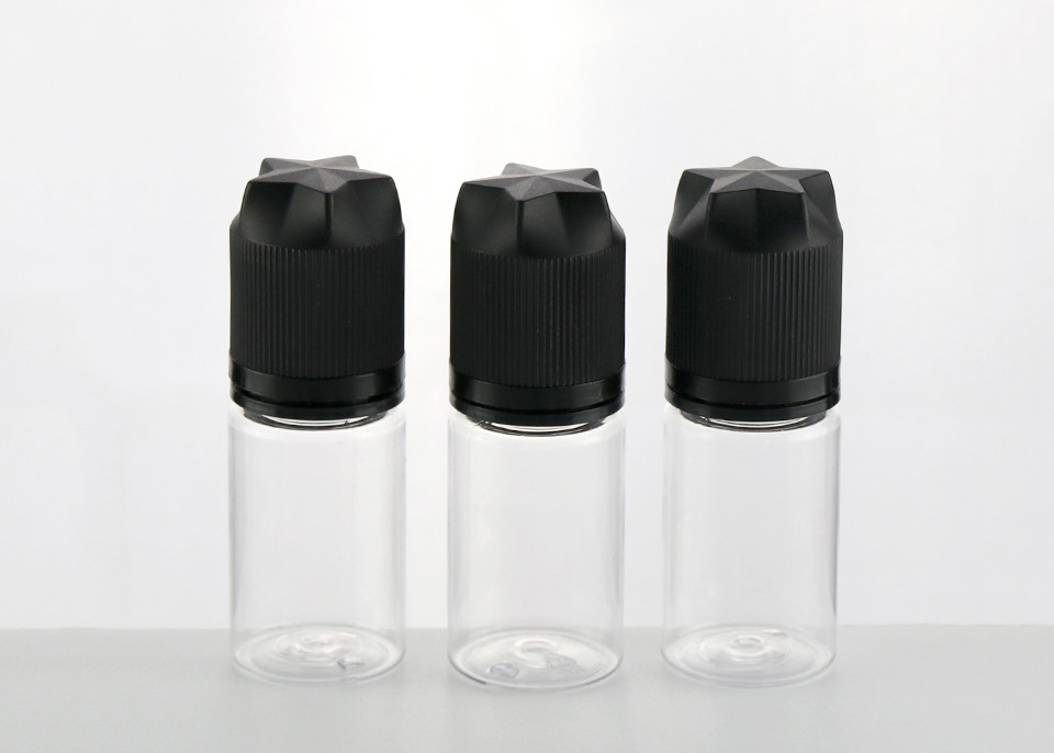 Υλική κενή ικανότητα σαφές Bootle μπουκαλιών 30ml πετρελαίου καπνού της Pet με τη μαύρη ΚΑΠ