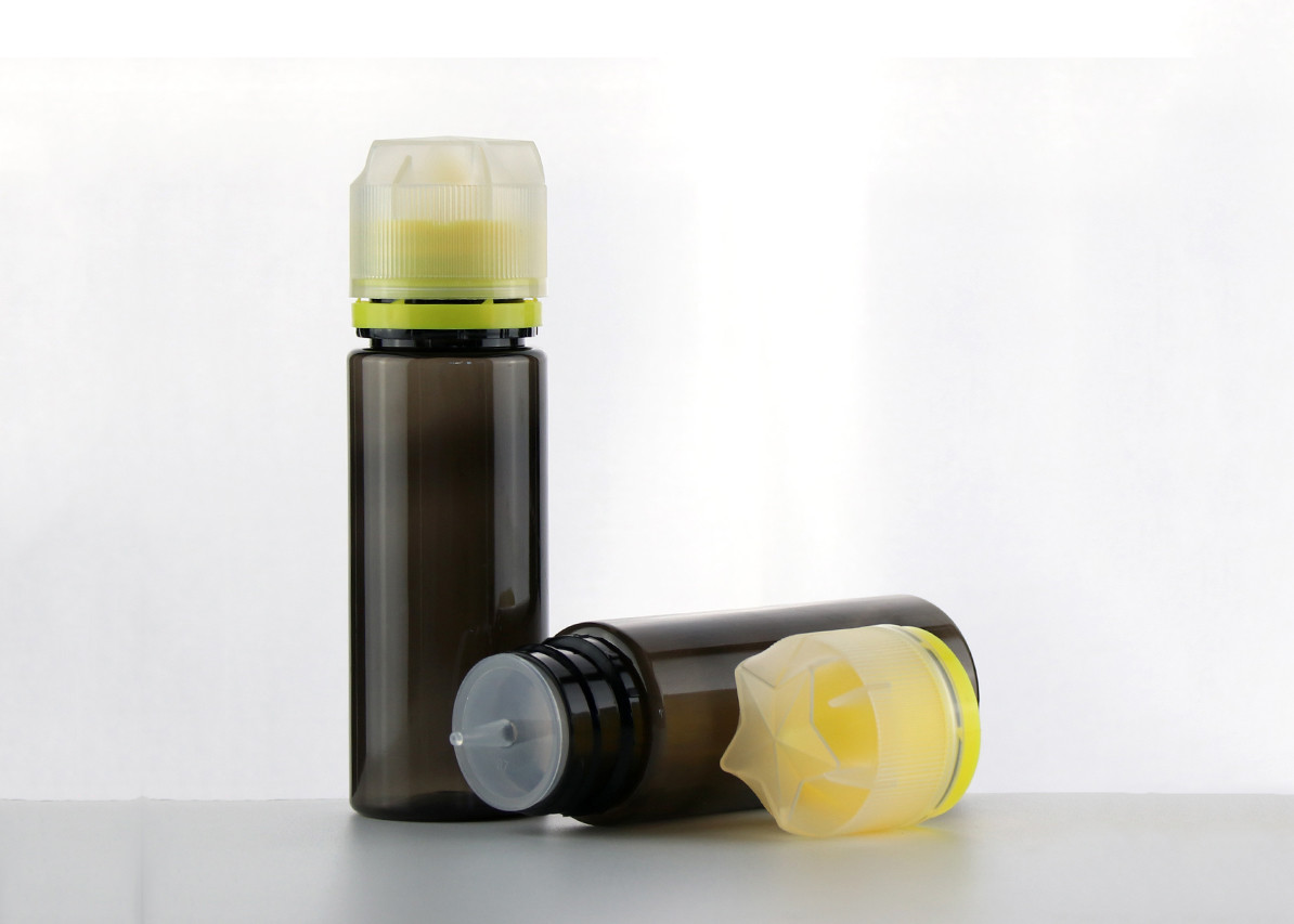 120ML Dropper ματιών ικανότητας μπουκάλια, κενά μπουκάλια πετρελαίου με τη σαφή κίτρινη ΚΑΠ